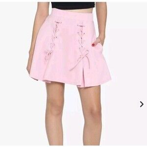 Baby Pink Mini Skirt With Ties Bow Size Medium Hot Topic